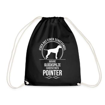 POINTER Schutzengel Wilsigns Hundespruch Jagdhund - Turnbeutel - Schwarz - Vorne