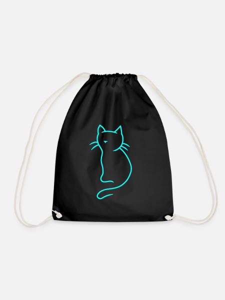 Katze Kätzchen Katzen Haustiere Hauskatze Miau - Turnbeutel - Schwarz