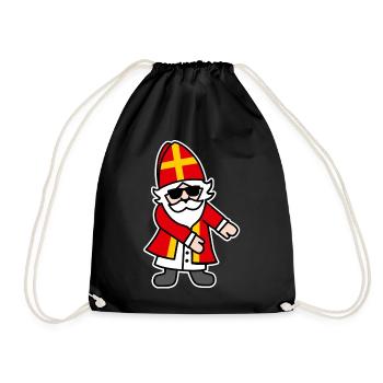 Sinterklaas Saint Nicolais Floss Dance Flossing - Drawstring Bag - black - Front