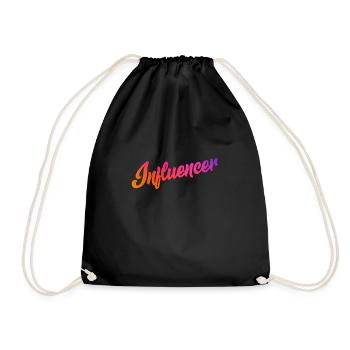 Influencer Instagram Youtube Youtuber - Drawstring Bag - black - Front