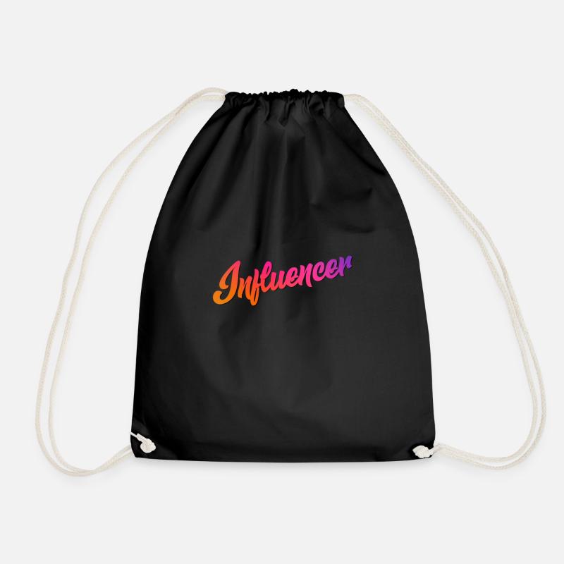 Influencer Instagram Youtube Youtuber - Drawstring Bag - black