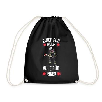 Feuerwehr Team Teamgeist - Turnbeutel - Schwarz - Vorne