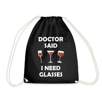 Wine winemaker wine lover wine festival gift - Drawstring Bag - black - Front