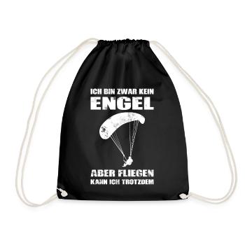 Paragliding Gleitschirmfliegen Geschenk - Turnbeutel - Schwarz - Vorne