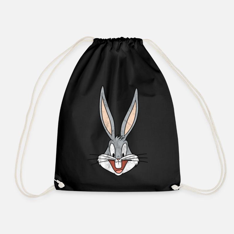 Looney Tunes Bugs Bunny Kopf Vintage - Turnbeutel - Schwarz
