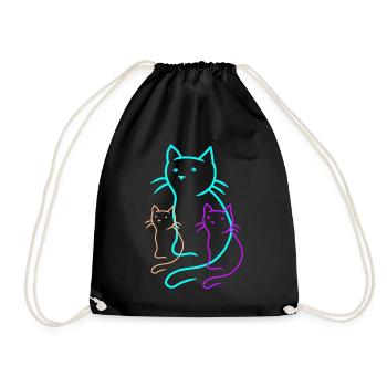 Chats Chats Chatons Animaux de compagnie Enfants Chat domestique - Sac de sport léger - noir - Devant