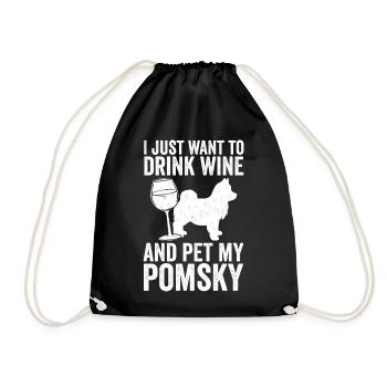 Drôle de chien Pomsky Maman Et Papa Et - Sac de sport léger - noir - Devant