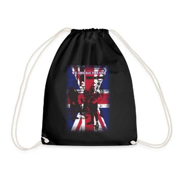punk rock skin head - Drawstring Bag - black - Front