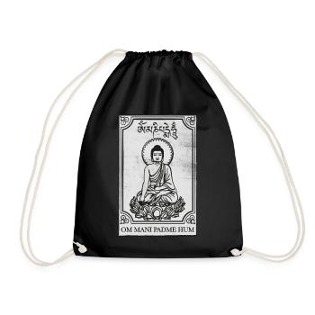 Bouddha Retro, Om Mani Padme Hum. Mantra disant. - Sac de sport léger - noir - Devant