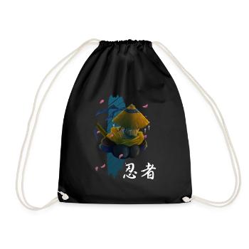 Ninja Assasin Anime Character - Gift for Manga - Drawstring Bag - black - Front
