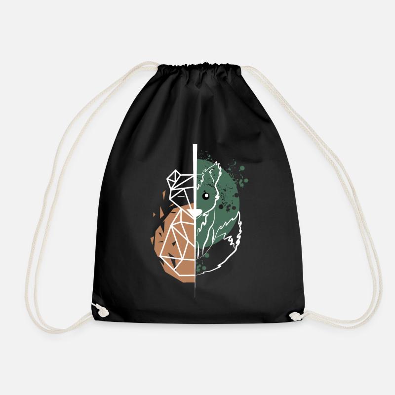 Renard vs origami dessin blanc - Sac de sport léger - noir