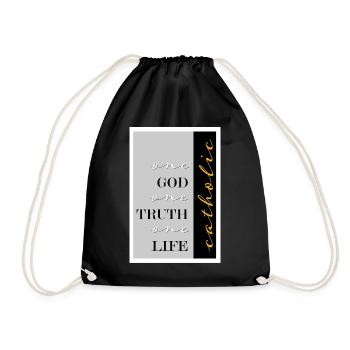 catholic one god one truth one life - Turnbeutel - Schwarz - Vorne
