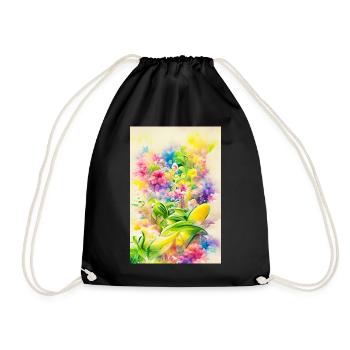 Flower Art - Drawstring Bag - black - Front