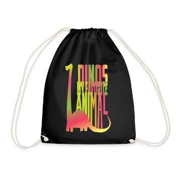 Dino is my favorite animal - Drawstring Bag - black - Front