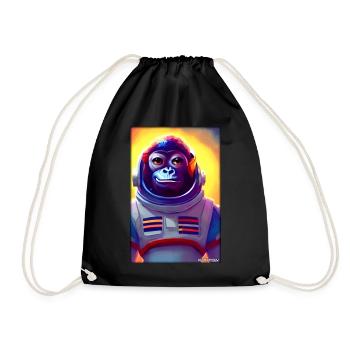 Monkey Animal Astronaute Espace Univers 5 - Sac de sport léger - noir - Devant
