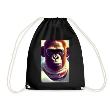 Monkey Animal Astronaute Espace Univers 2 - Sac de sport léger - noir - Devant