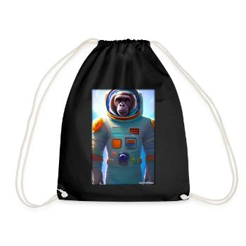 Monkey Animal Astronaute Voyage Dans l’Espace Univers 7 - Sac de sport léger - noir - Devant
