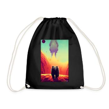Bear Grizzly Bear Brown Bear Predator Wildlife Forest 3 - Drawstring Bag - black - Front