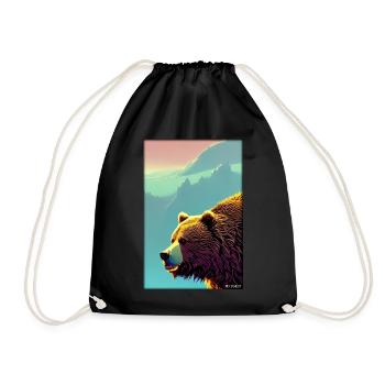 Bear Grizzly Bear Brown Bear Predator Wildlife Forest 4 - Drawstring Bag - black - Front