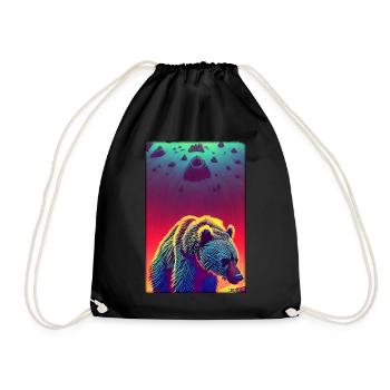 Bear Grizzly Bear Brown Bear Predator Wildlife Forest 5 - Drawstring Bag - black - Front