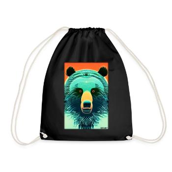 Bear Grizzly Bear Brown Bear Predator Wildlife Forest 6 - Drawstring Bag - black - Front