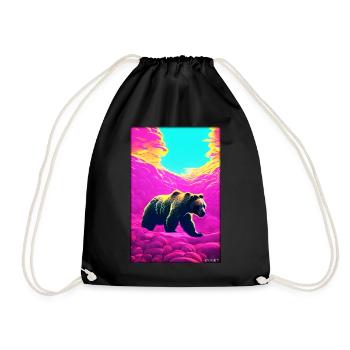 Bear Grizzly Bear Brown Bear Predator Wildlife Forest 10 - Drawstring Bag - black - Front