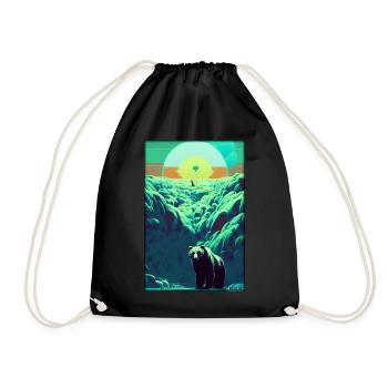 Bear Grizzly Bear Brown Bear Predator Wildlife Forest 8 - Drawstring Bag - black - Front