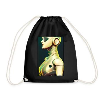 Robot Woman Future Cyborg Machine Technology - Drawstring Bag - black - Front