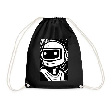 Robot Comic Future Cyborg Machine Technology - Drawstring Bag - black - Front