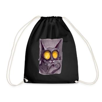 Serial Cat 23 - Drawstring Bag - black - Front