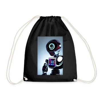Robot Future Technology Science Android - Drawstring Bag - black - Front