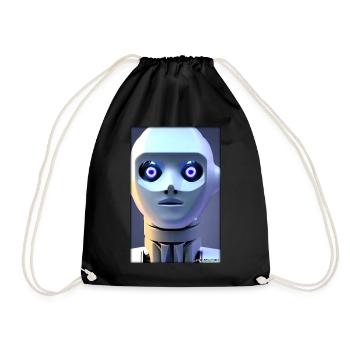 Robot Future Technology Science Android - Drawstring Bag - black - Front