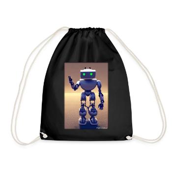Robot Future Technology Science Android - Drawstring Bag - black - Front