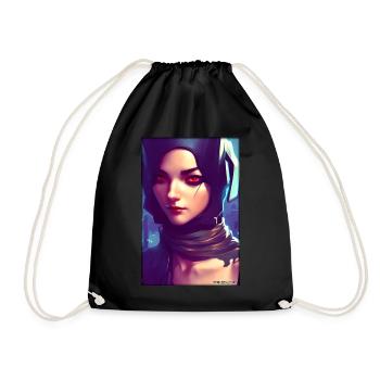 Cyber Goth Woman Future Technology Science - Drawstring Bag - black - Front