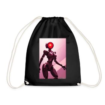 Robot Future Science Sci-Fi Machine - Drawstring Bag - black - Front