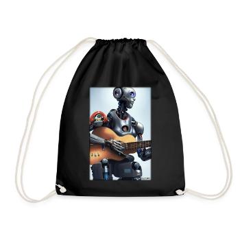 Robot Guitare Guitariste Future Musicien - Sac de sport léger - noir - Devant