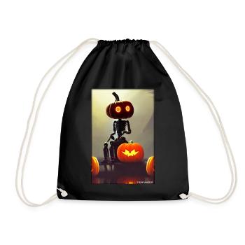 Roboter Halloween Zukunft Technik Wissenschaft - Turnbeutel - Schwarz - Vorne