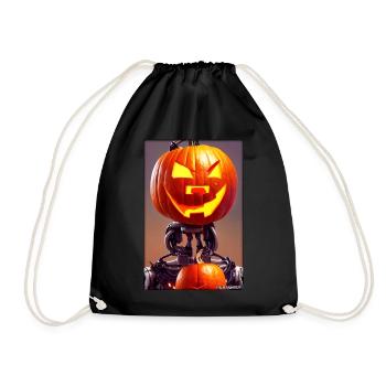 Roboter Halloween Zukunft Technik Wissenschaft - Turnbeutel - Schwarz - Vorne