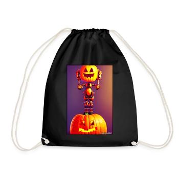 Robots Halloween Future Technology Science - Drawstring Bag - black - Front