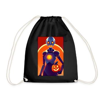Robots Halloween Future Technology Science - Drawstring Bag - black - Front