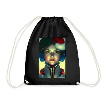 Robots Christmas Future Technology Science - Drawstring Bag - black - Front