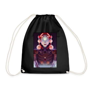 Robots Christmas Future Technology Science - Drawstring Bag - black - Front