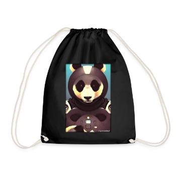 Pandabär Panda Astronaut Zukunft Sci-Fi Technik - Turnbeutel - Schwarz - Vorne
