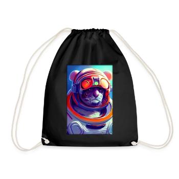 Tiger Big Cat Astronaut Future Sci-Fi Technology - Sac de sport léger - noir - Devant