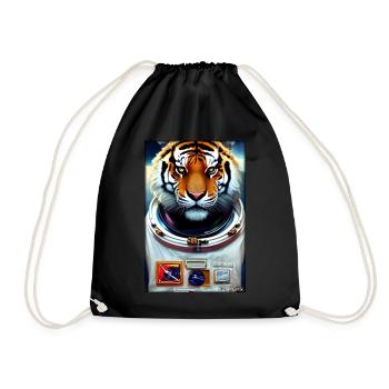Tiger Big Cat Astronaut Future Sci-Fi Technology - Sac de sport léger - noir - Devant