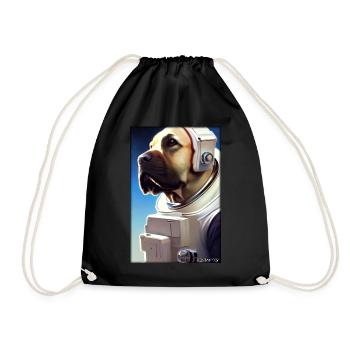 Dog Pet Astronaut Future Sci-Fi Technology - Drawstring Bag - black - Front