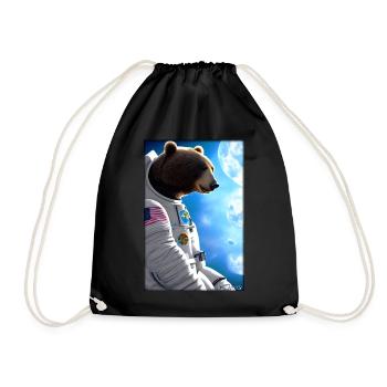 Bear Wildlife Astronaut Future Sci-Fi Technology - Sac de sport léger - noir - Devant