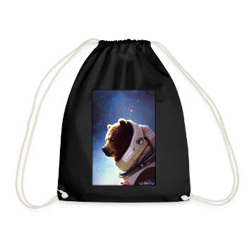 Bär Wildtier Astronaut Zukunft Sci-Fi Technik - Turnbeutel - Schwarz - Vorne