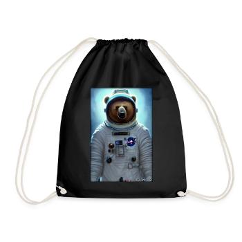 Bear Wildlife Astronaut Future Sci-Fi Technology - Sac de sport léger - noir - Devant