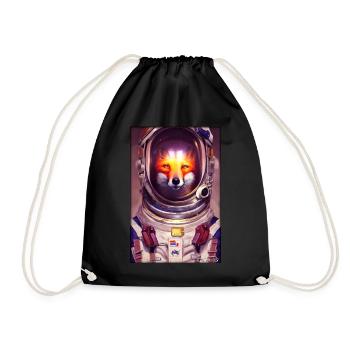 Fuchs Wildtier Astronaut Zukunft Sci-Fi Technik - Turnbeutel - Schwarz - Vorne
